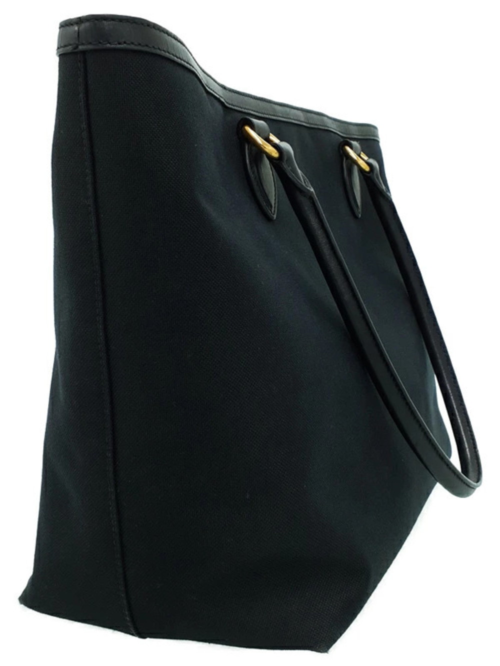 Prada canvas Jacquard black Bag leather Logo Tote